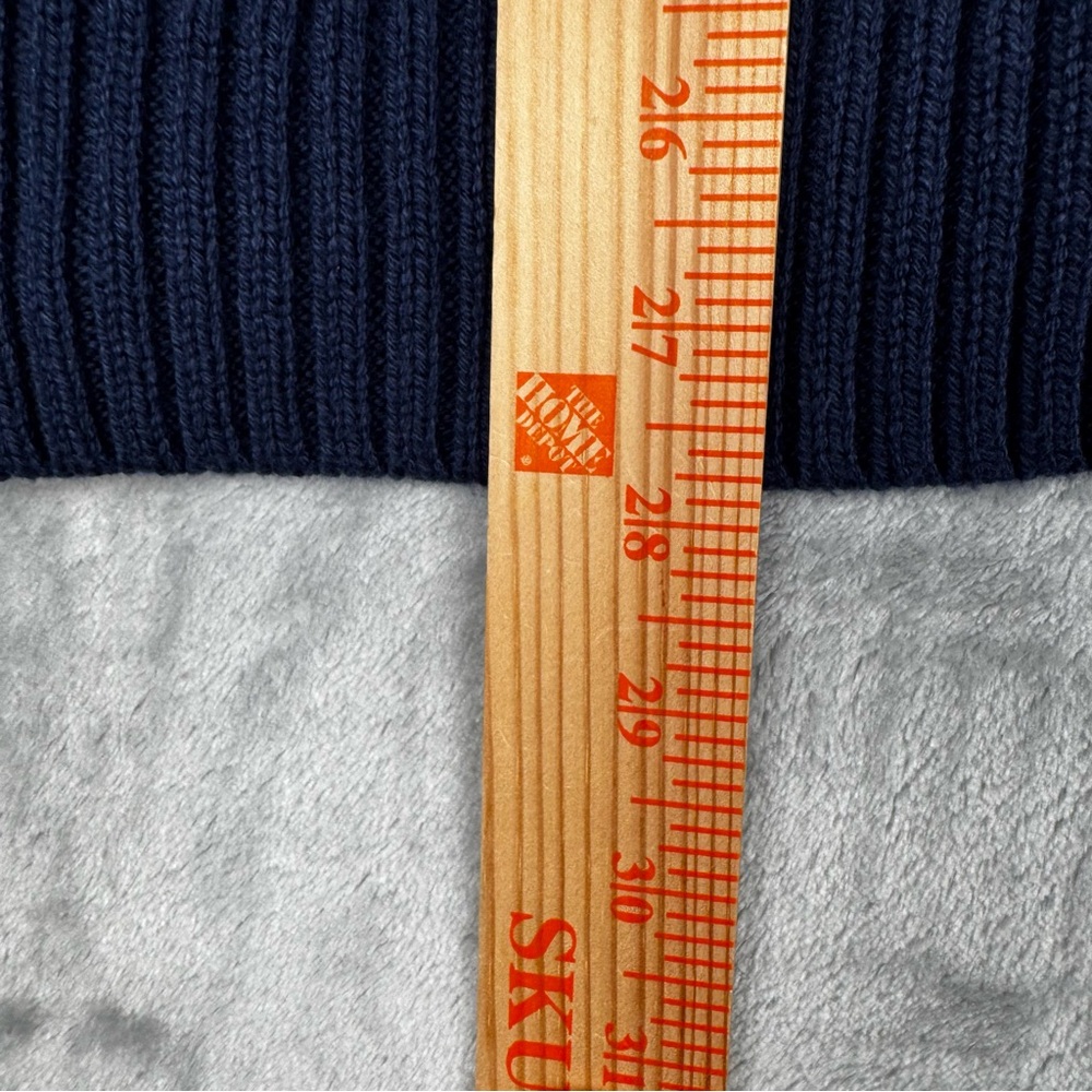 . Crew Cable Knit Cardigan Sweater Womens XL Navy Blue Academia Old Money - Picture 8 of 10